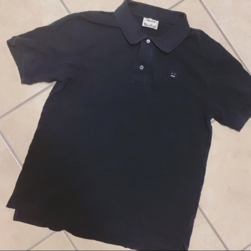 SOLD ACNE Studios Kolby dark navy/black polo shirt - Picture 2 of 6